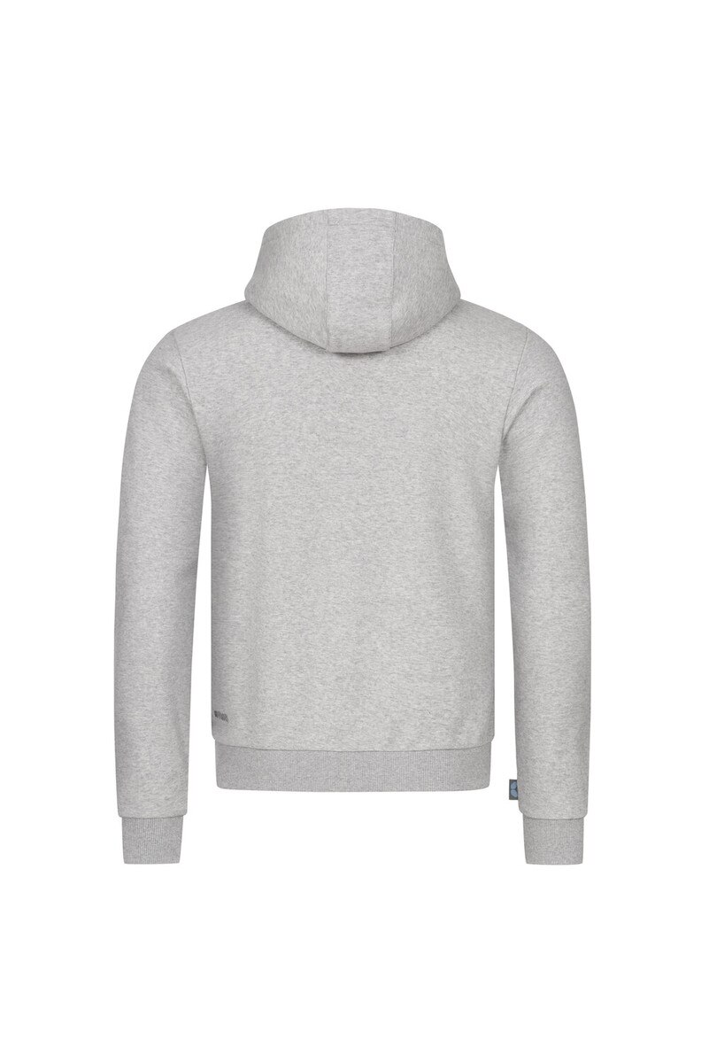 Butterfly Meranji Hoodie: Backside view of the Light Grey